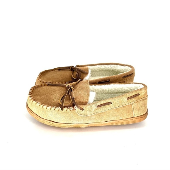 KINGSIZE Men's SUEDE TRACKER SLIPPERS Tan- Size 9 EW - Picture 2 of 8